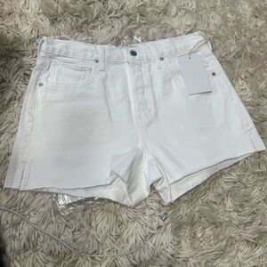Etica White Jean Shorts Casual Cut-Off Style